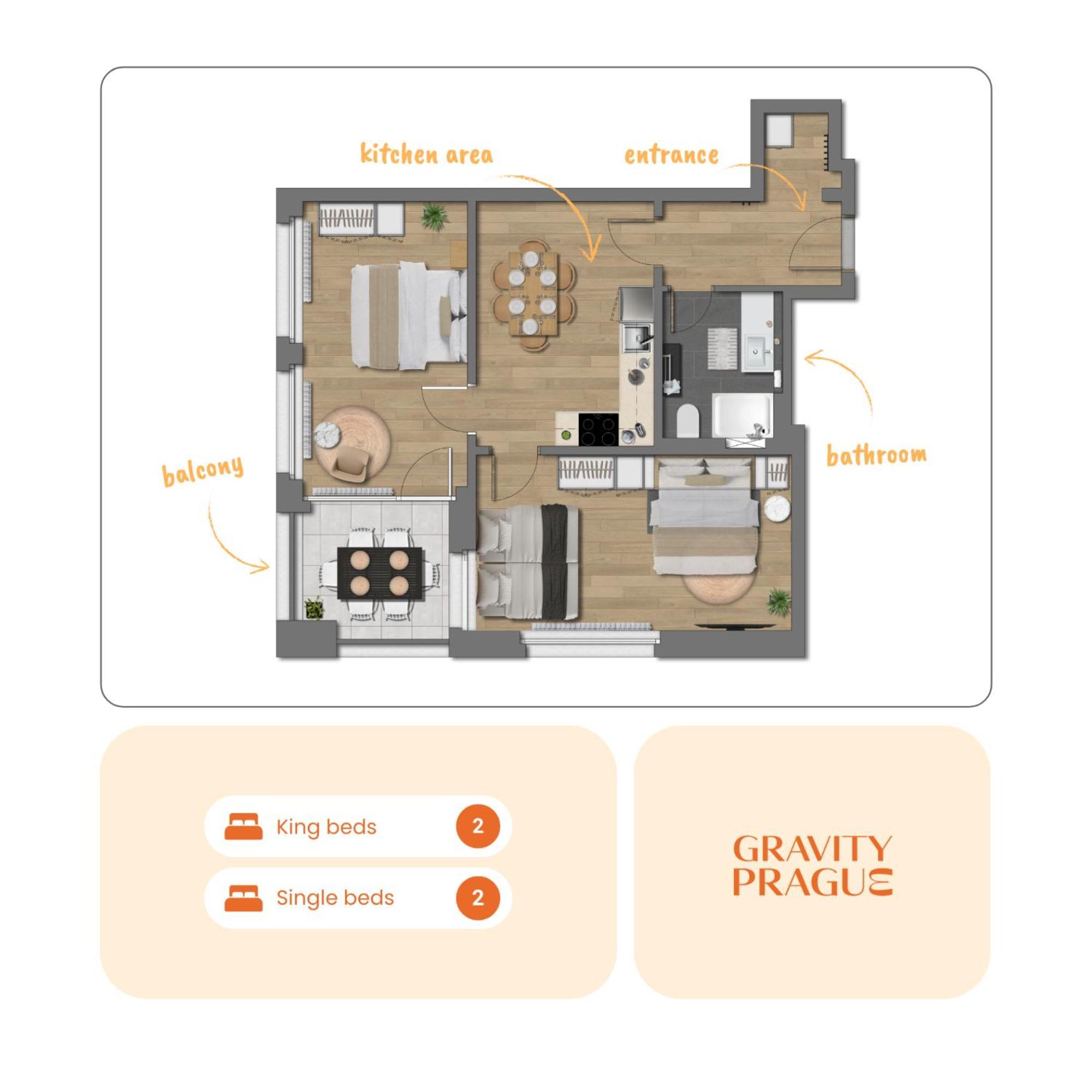 Bright 2Br - 7Th Floor, Balcony, Free Parking By Gravity Prague Apartamento Exterior foto